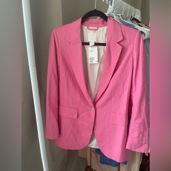NWT Pink linen blazer XXS - Picture 5 of 6